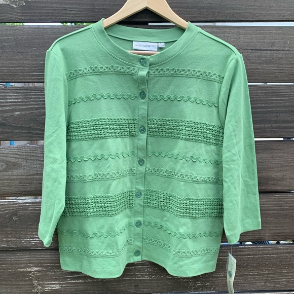 Rebecca Malone Sweaters - 🛍NWT🛍 Green Embellished Cardigan